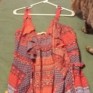This is a beautiful bohemian sundress with a tie at the waist